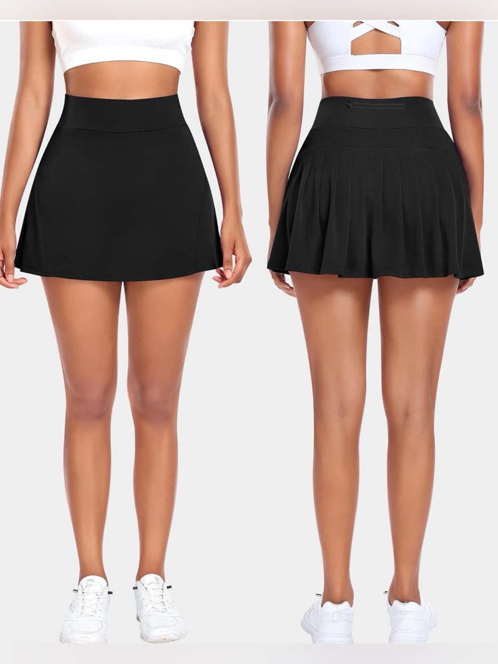 Werena Black Athletic Pleated Tennis Skirt